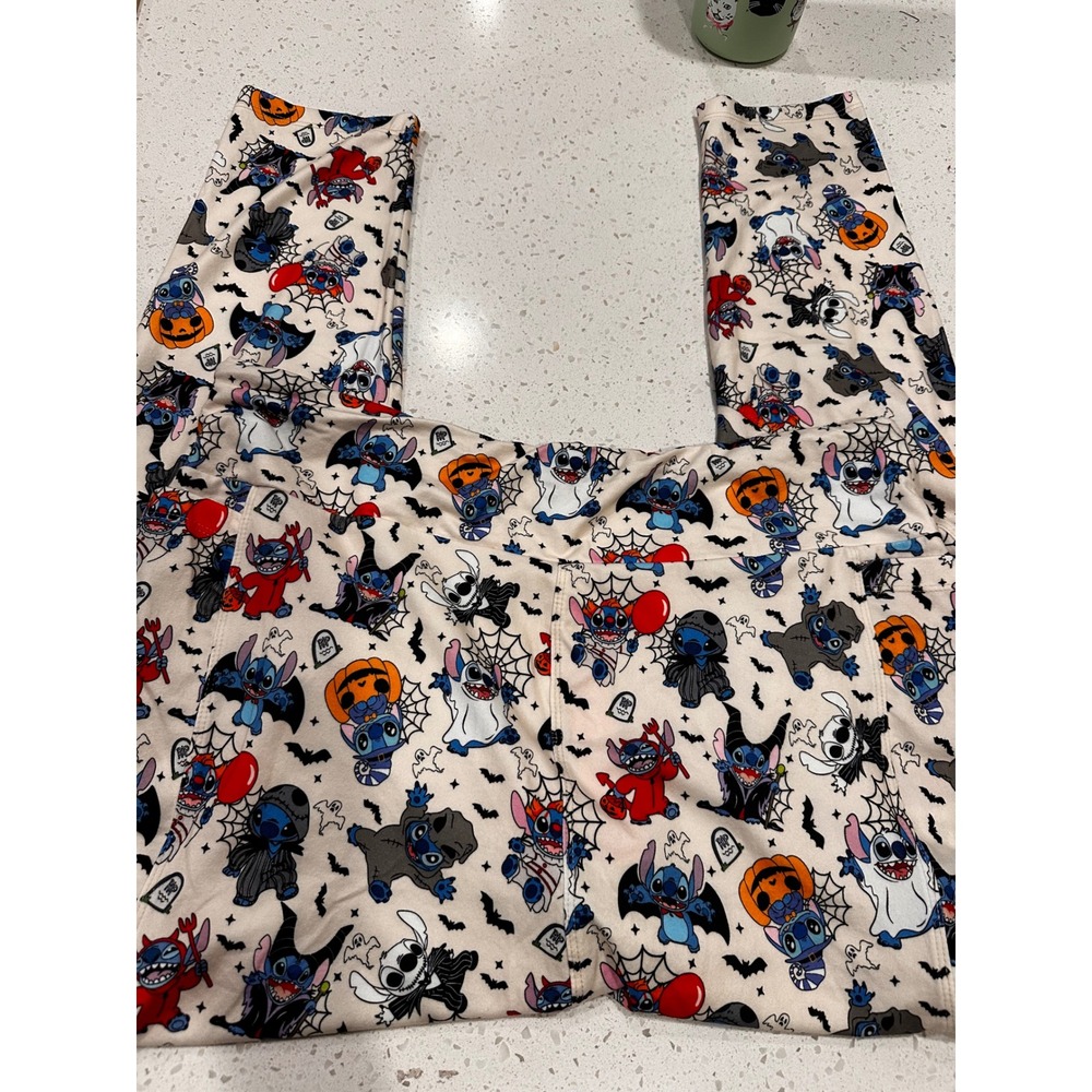 Charlie's Project Stitch Halloween Leggings TC2 Plus 22-26 Disney Pockets Cream